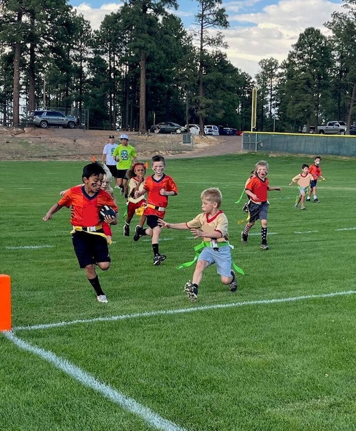 kids playing flag football